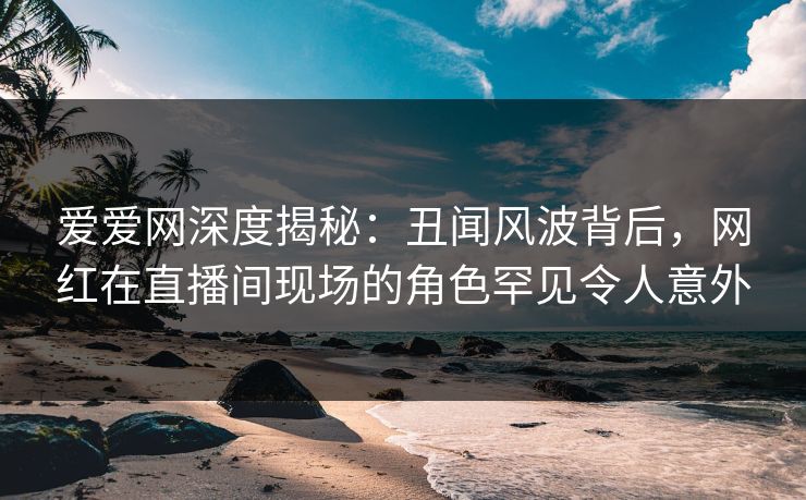 爱爱网深度揭秘：丑闻风波背后，网红在直播间现场的角色罕见令人意外