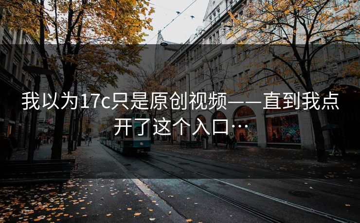 我以为17c只是原创视频——直到我点开了这个入口…