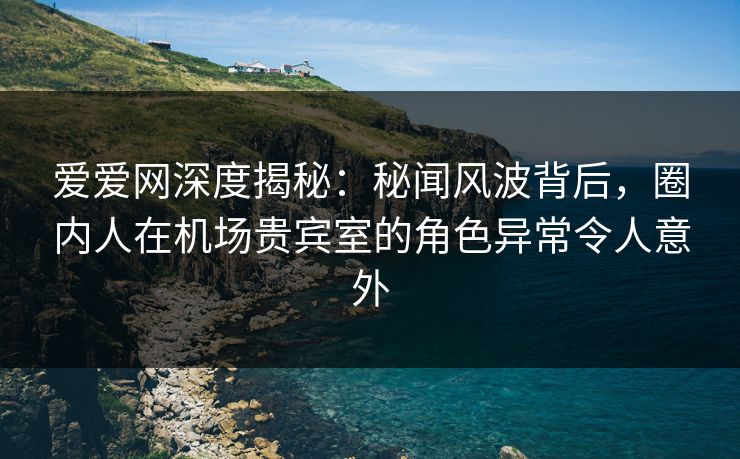爱爱网深度揭秘：秘闻风波背后，圈内人在机场贵宾室的角色异常令人意外